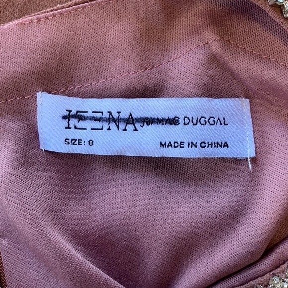 NWOT Ieena for Mac Duggal | SATIN COCKTAIL DRESS W/ RHINESTONE ACCENTS 8 - Picture 6 of 9